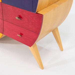 1990s Postmodern Sculptural Studio Craft Color Block Maple Armoire / Cabinet (Right)