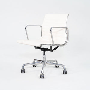 2023 Herman Miller Eames Aluminum Management Desk Chair White Leather 4x Avail