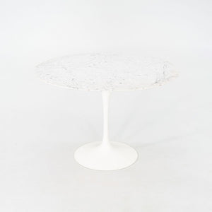 2010s Eero Saarinen for Knoll 42" Round Dining Table with Carrara Marble Top
