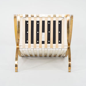 Mies Van der Rohe for Knoll + Gratz Barcelona Chair White w/ Gold Plated Frame
