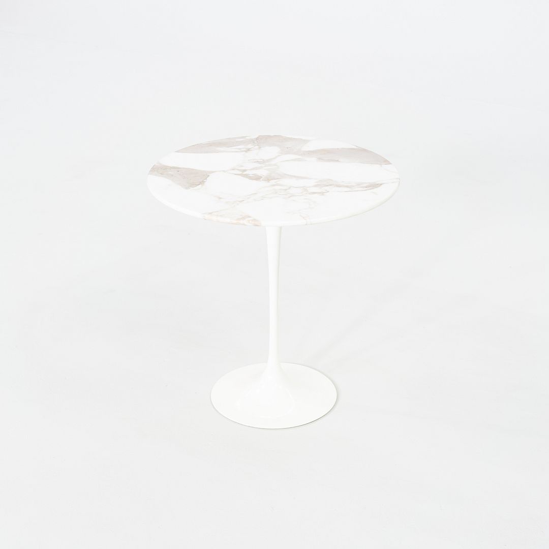 2003 Eero Saarinen for Knoll Tulip Side Table in Calacatta Gold Marble 20 inches
