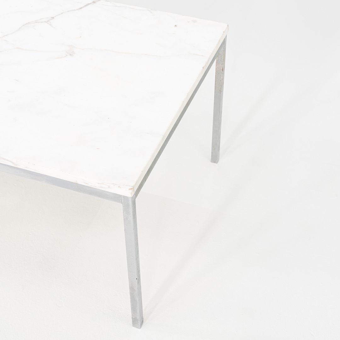 1960s Florence Knoll Marble and Chromed Steel Coffee Table 45 x 23 x 17 inches