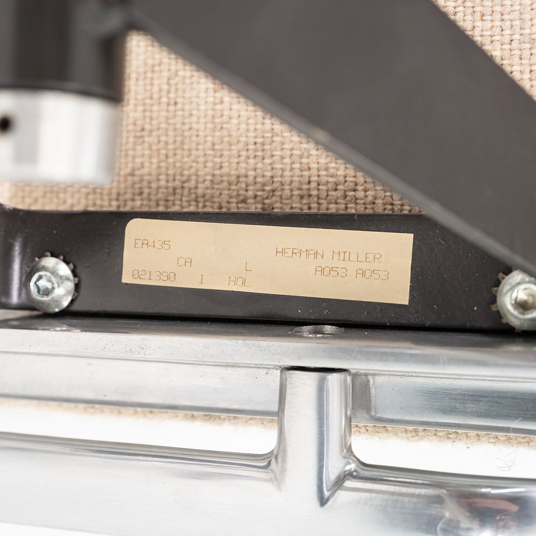 1990 Herman Miller Eames Aluminum Soft Pad Management Desk Chair in Tan Hopsack Fabric 6x Available