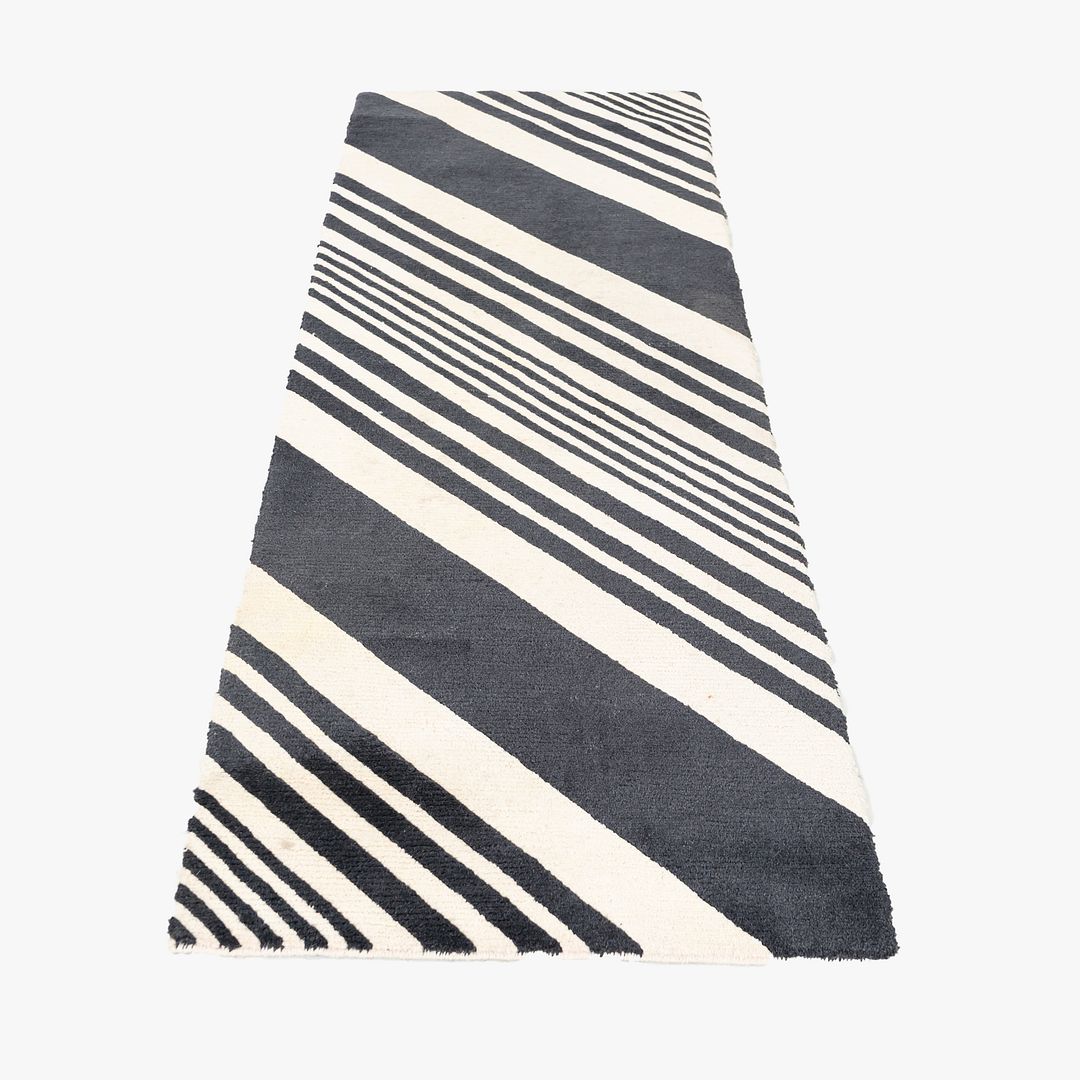 2010s Sue Timney for The Rug Company Bias Cut Rug of Tibetan Wool 96x30 inches