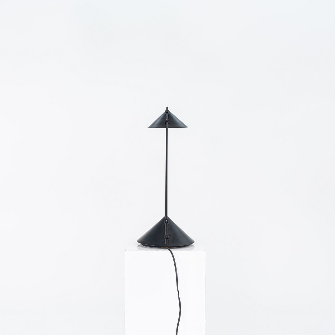 1980s Artemide Sidecar of Italy Memphis Table Lamp in Black Metal & Plastic