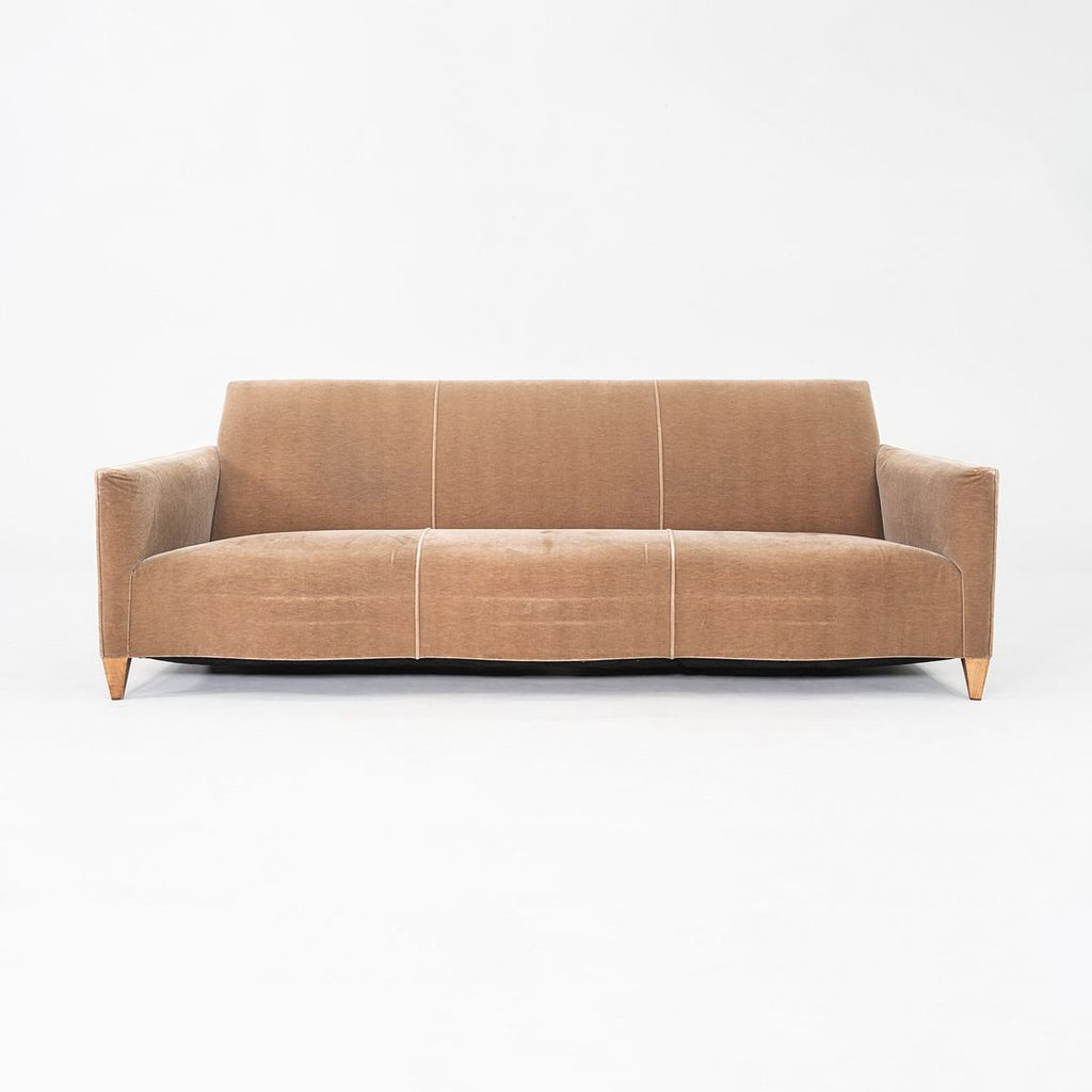 2000s John Hutton for Donghia Three Seat Serpentine Sofa in Tan Fabric 2x Avail