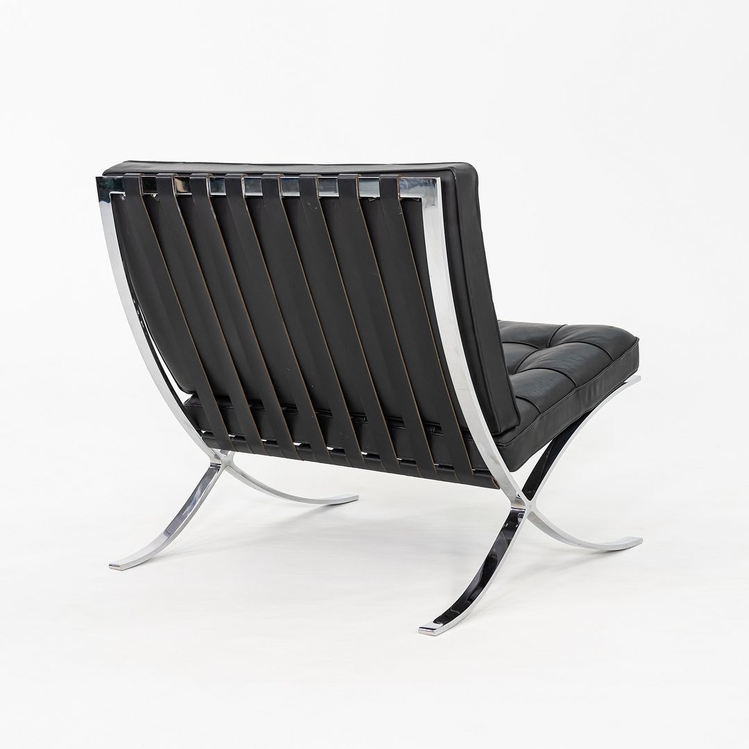2010s Mies van der Rohe for Knoll Barcelona Lounge Chair Black Leather & Chrome