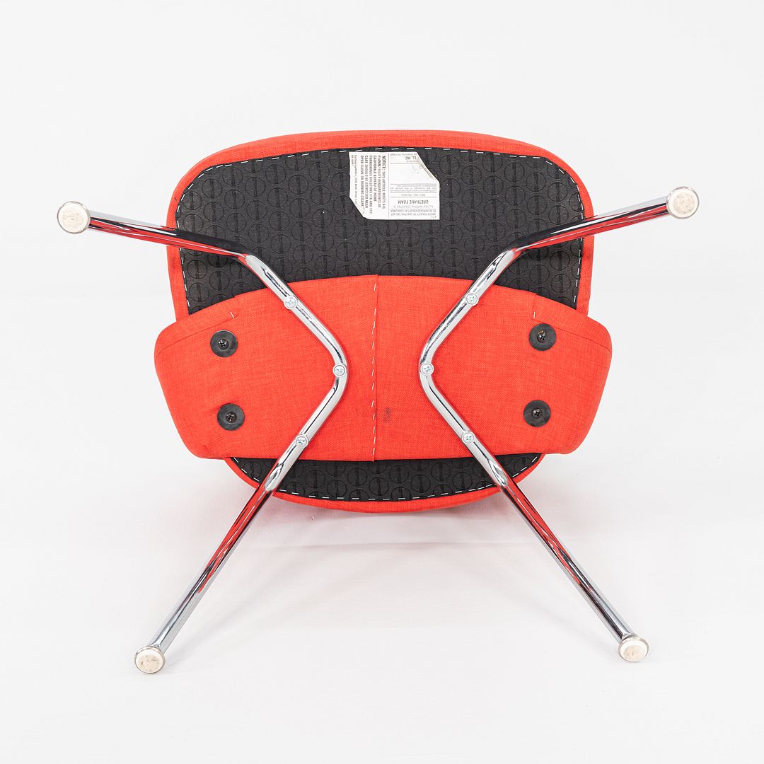 2015 Pair of Eero Saarinen for Knoll Armless Executive Dining Chair Red / Orange