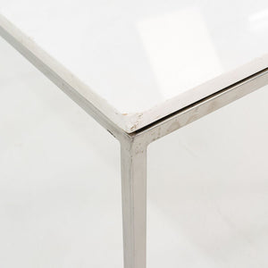 1965 Pair of Custom Marble and Steel Square Side Tables from Yamasaki Building