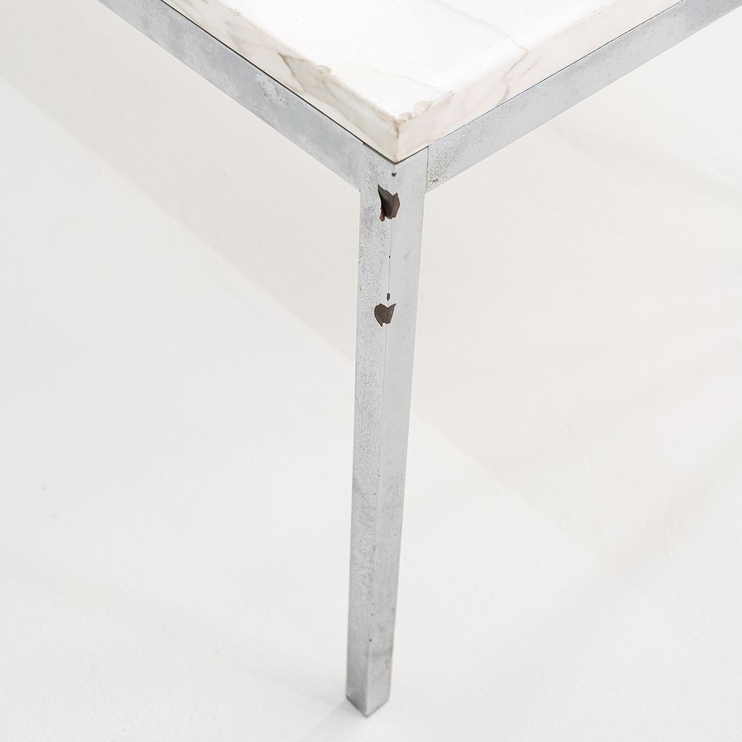 1960s Florence Knoll Marble and Chromed Steel Coffee Table 45 x 23 x 17 inches