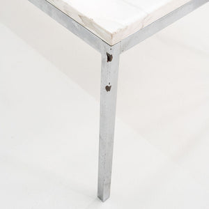 1960s Florence Knoll Marble and Chromed Steel Coffee Table 45 x 23 x 17 inches