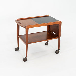 1970s Yngve Ekstrom for Kallemo of Sweden Teak Thea Bar / Serving Cart 17x26"