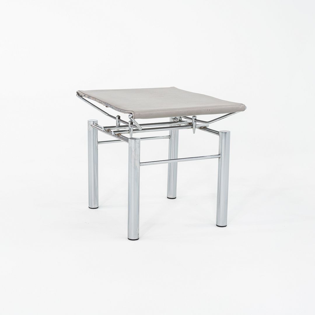 1980s Hans Ullrich Bitsch 8600 Stool / Ottoman for Kusch & Co. w/ Grey Leather