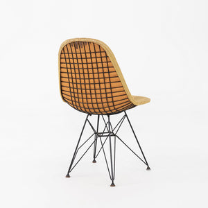 1954 Pair of Eames Herman Miller DKR-1 Chairs w/ Eiffel Bases in Hopsack Fabric