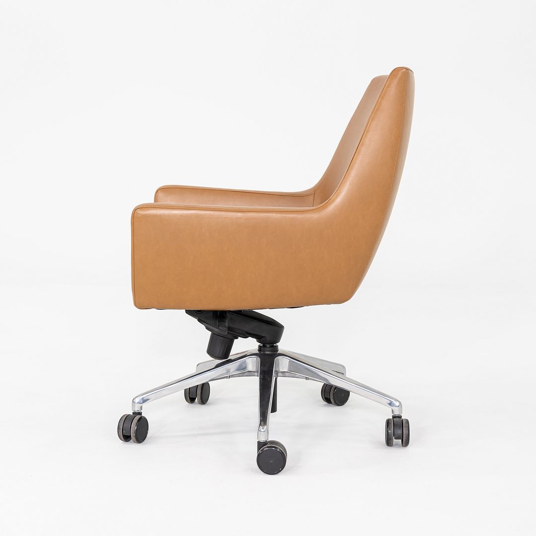 2016 Bernhardt Designs Cardan Desk Chair Tan Leather w/ Pneumatic Base 6x Avail