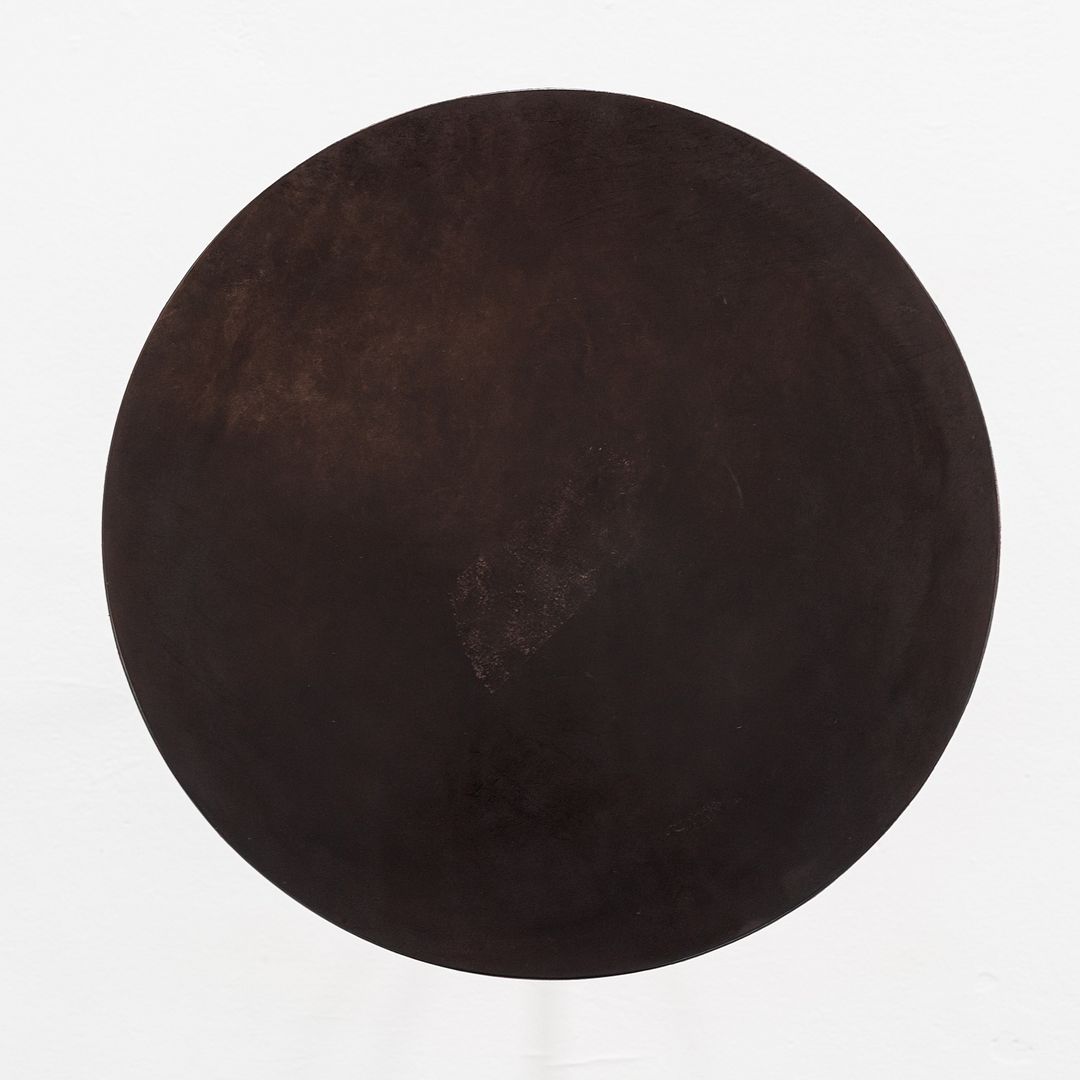 C. 1960s Eero Saarinen for Knoll Tulip Side Table with Custom Black Leather Top