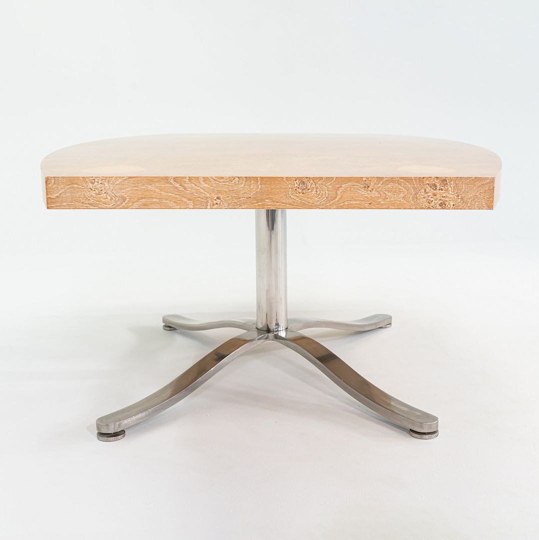 2004 Nicos Zographos Custom Burled Oak Conference Table w/ Stainless Steel Base