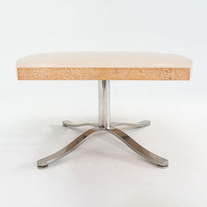 2004 Nicos Zographos Custom Burled Oak Conference Table w/ Stainless Steel Base