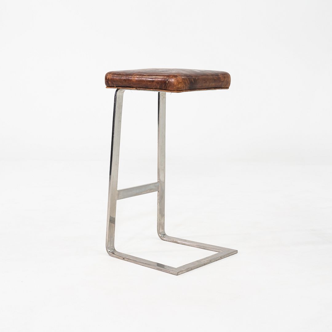1980s Four Seasons Barstool by Cumberland Furniture in Stainless and Leather