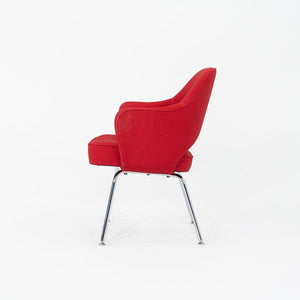 2017 Eero Saarinen for Knoll Dining Arm Chairs in Red Fabric 20x Available