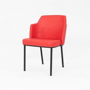 2015 Pair of Formway for Knoll Remix Dining Arm Chairs w/ Red Fabric Upholstery