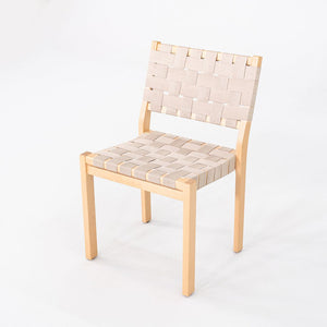 2010 Pair of Alvar & Aino Aalto for Artek 611 Stacking Dining Side Chairs Beige