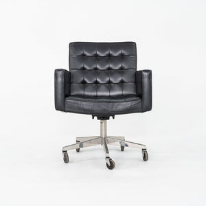 1971 Vincent Cafiero for Knoll Black Leather Rolling Desk Chair 4x Available