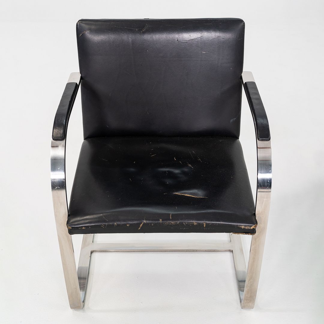 1960s Set of Eight Mies van der Rohe Knoll Stainless Steel Flat Bar Brno Chairs