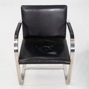 1960s Set of Eight Mies van der Rohe Knoll Stainless Steel Flat Bar Brno Chairs