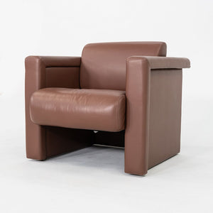 2002 Trix and Robert Haussmann for Knoll Lounge Chair Brown Leather Upholstery