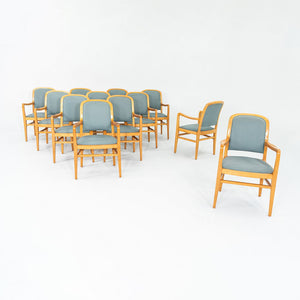 1970s Set of 12 Jack Lenor Larsen Furniture Dining Arm Chairs in Maple