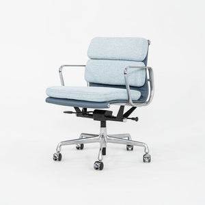 2010s Herman Miller Eames Soft Pad Management Desk Chair Blue Fabric & Leather