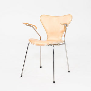 2012 Arne Jacobsen for Fritz Hansen Series 7 Dining Arm Chair Maple and Leather