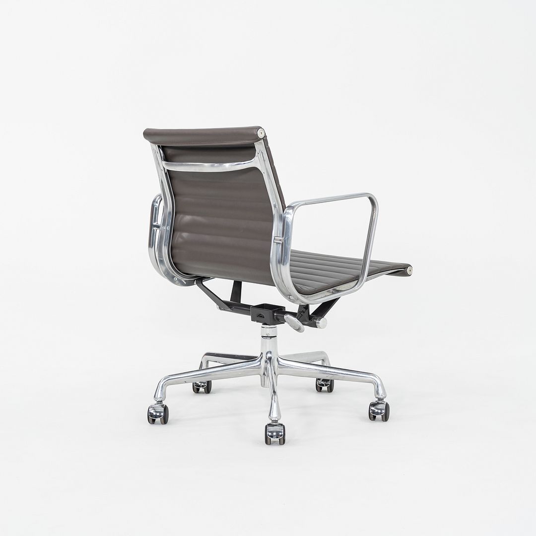 SOLD 2010 Herman Miller Eames Aluminum Group Management Desk Chair in Brown Leather