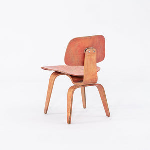 C. 1953 Herman Miller Eames DCW Dining Chair in Molded Plywood w/ Red Dye Finish