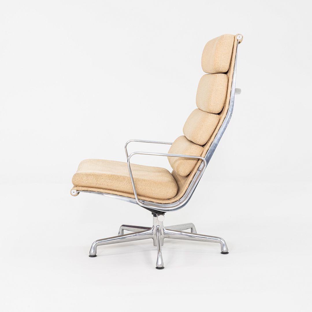 2007 Herman Miller Eames Soft Pad Reclining Lounge Chair with Oatmeal Fabric