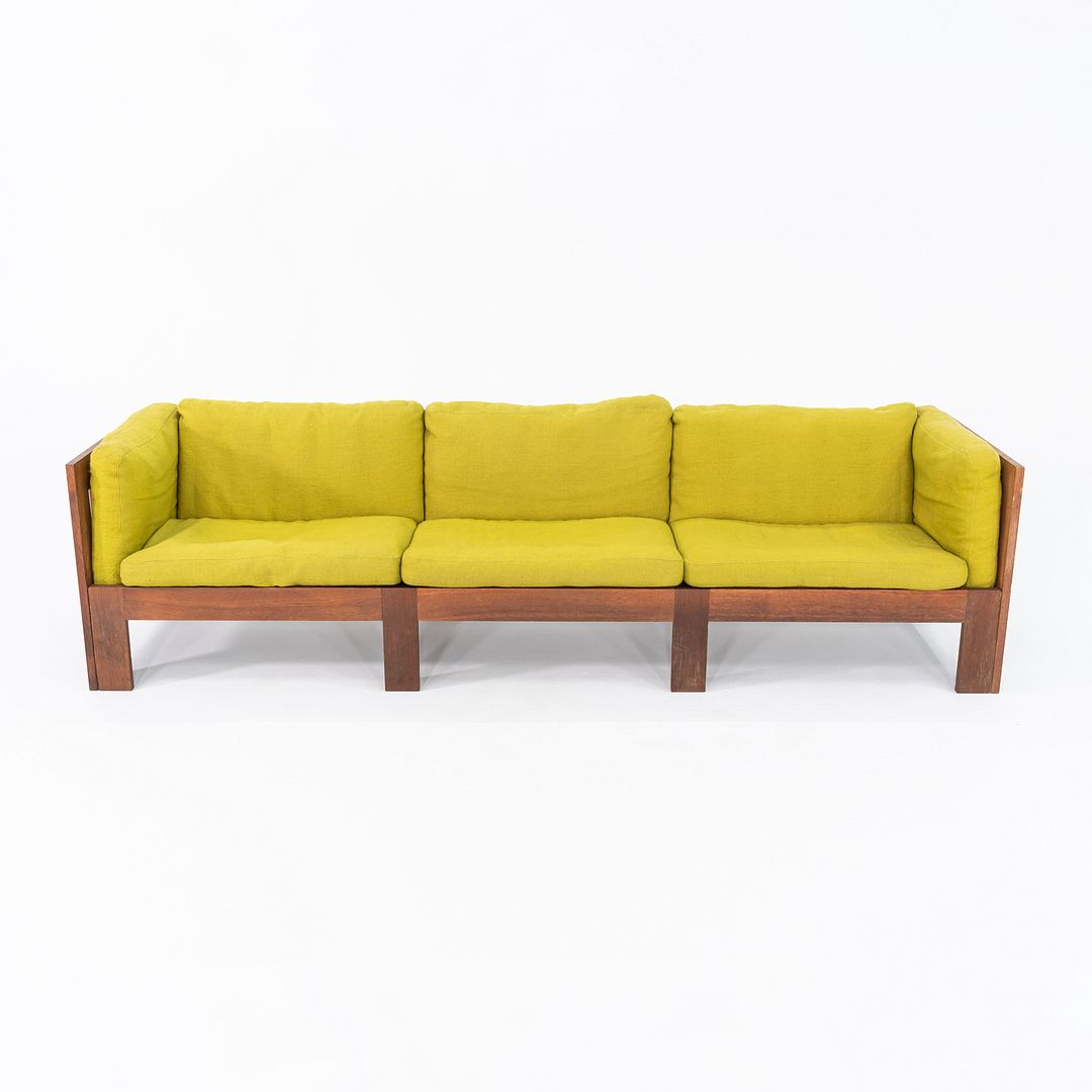 1975 Tage Poulsen Sofa w/ Lime Green Fabric Cushions for CI Designs in Oak