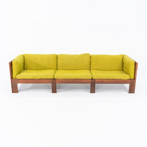 1975 Tage Poulsen Sofa w/ Lime Green Fabric Cushions for CI Designs in Oak