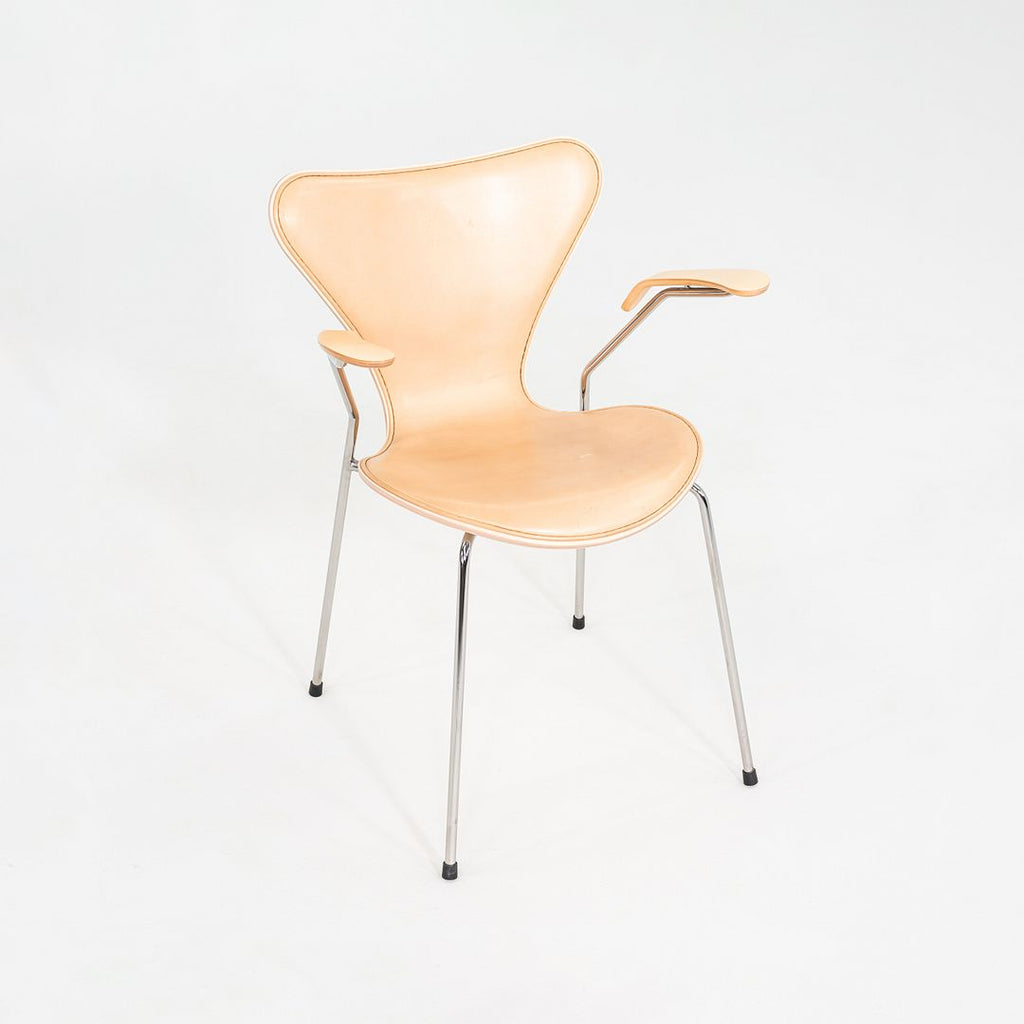 2012 Arne Jacobsen for Fritz Hansen Series 7 Dining Arm Chair Maple and Leather