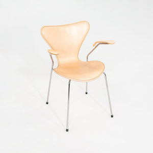 2012 Arne Jacobsen for Fritz Hansen Series 7 Dining Arm Chair Maple and Leather