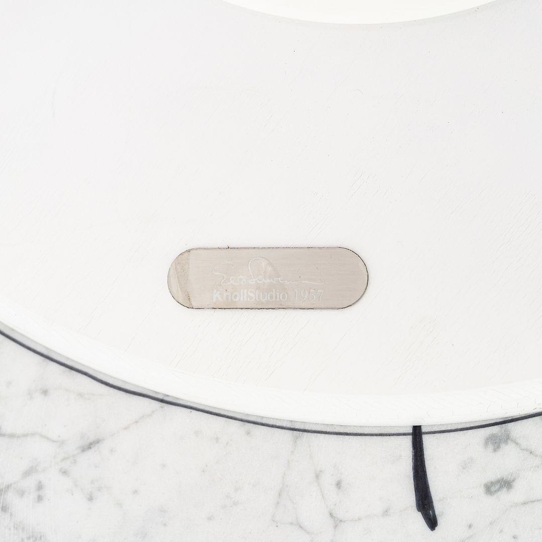 2010s Eero Saarinen for Knoll 42" Round Dining Table with Carrara Marble Top