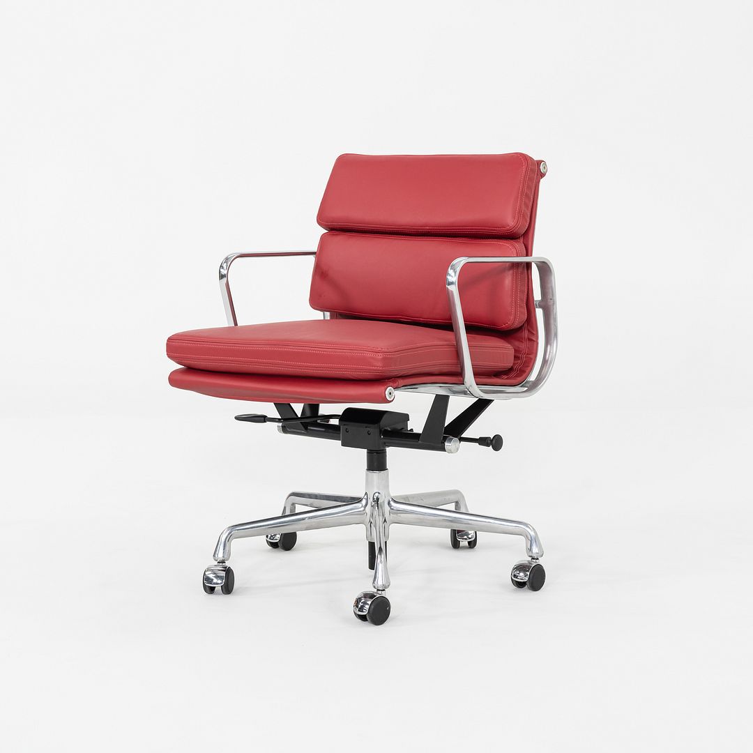 SOLD 2010s Herman Miller Eames Soft Pad Management Desk Chair Red Leather Upholstery