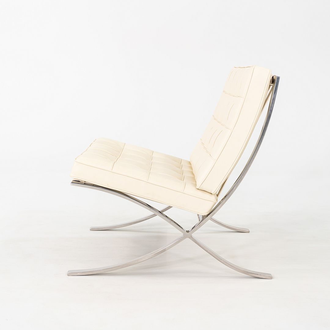1970s Pair of Mies van der Rohe Knoll Barcelona Chairs with Stainless Frames