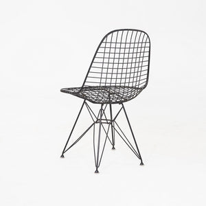 C. 1956 Pair of Herman Miller Eames DKR Wire Dining Chairs with Eiffel Bases