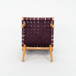 2000s Jens Risom For Knoll Armless Lounge Chair in Maple with Purple Webbing