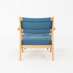 C. 2020 Pair of Jens Risom U-430 Lounge Chairs with Arms for DWR Oak w/ Fabric