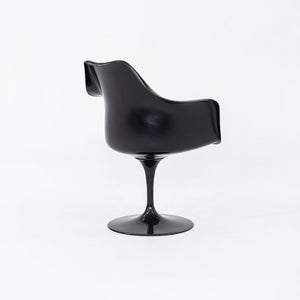 2000s Eero Saarinen for Knoll Tulip Dining Arm Chair in Black w/ Orange Cushion