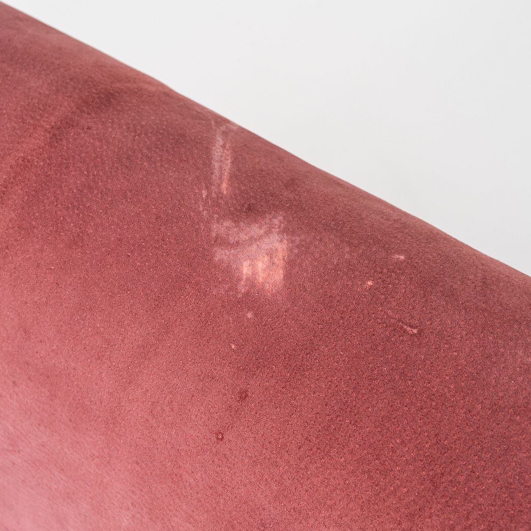 1981 Gae Aulenti for Knoll Three Seat Sofa in Burgundy Frame & Suede Upholstery