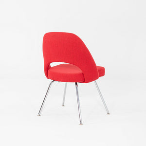 2019 Eero Saarinen for Knoll Armless Executive Dining Chair Red Fabric 4x Avail