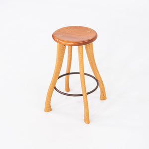 1990s Brad Smith Bradford Woodworking Studio Craft Ax Counter Stool Cherry & Ash